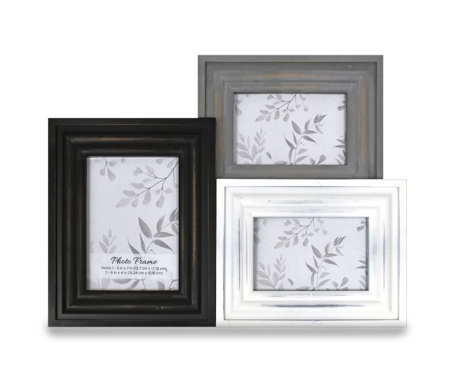 White, Gray & Black 3Opening Collage Picture Frame Big Lots