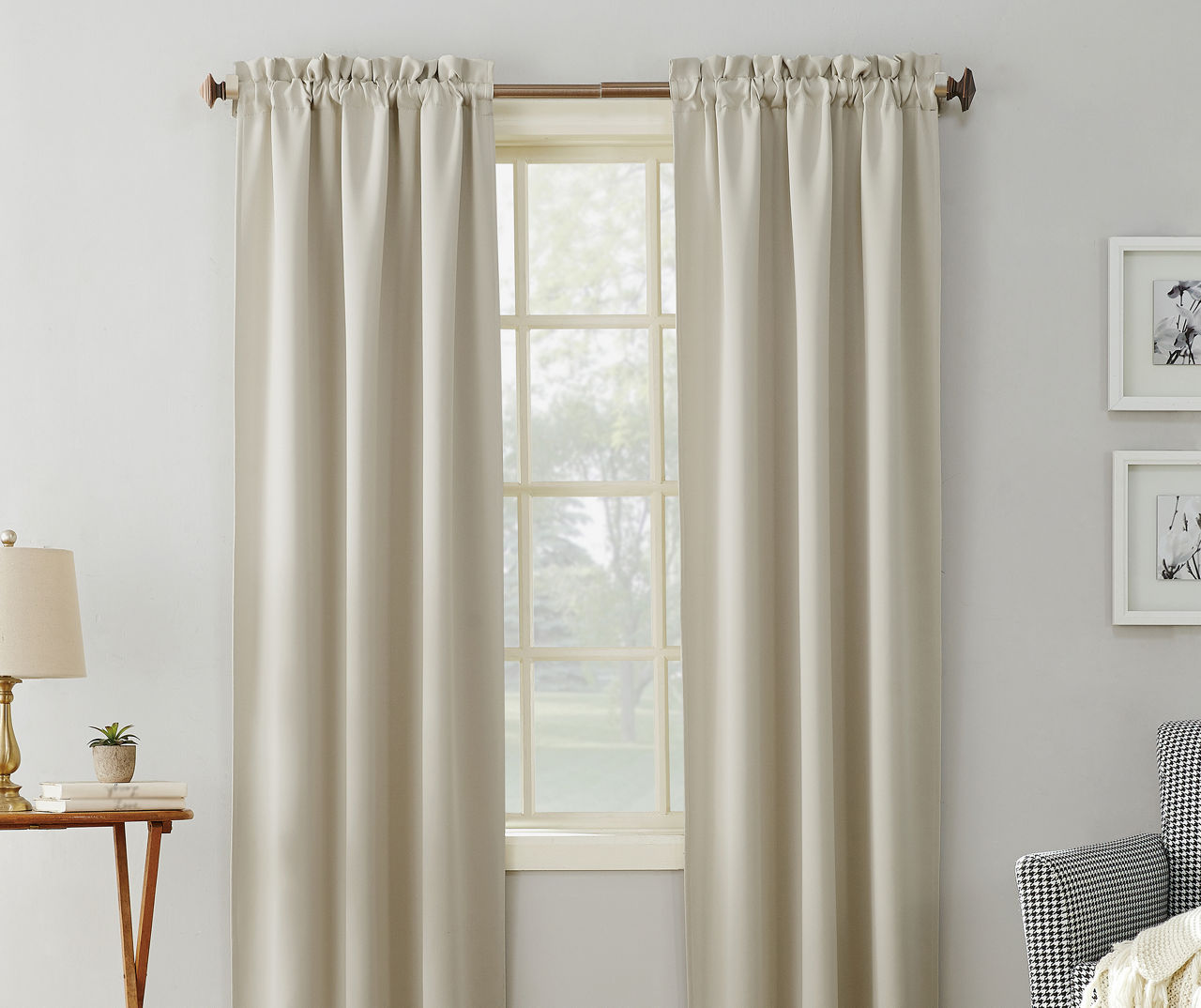 Sun Zero Mariana Pearl Blackout Rod Pocket Curtain Panel, (84