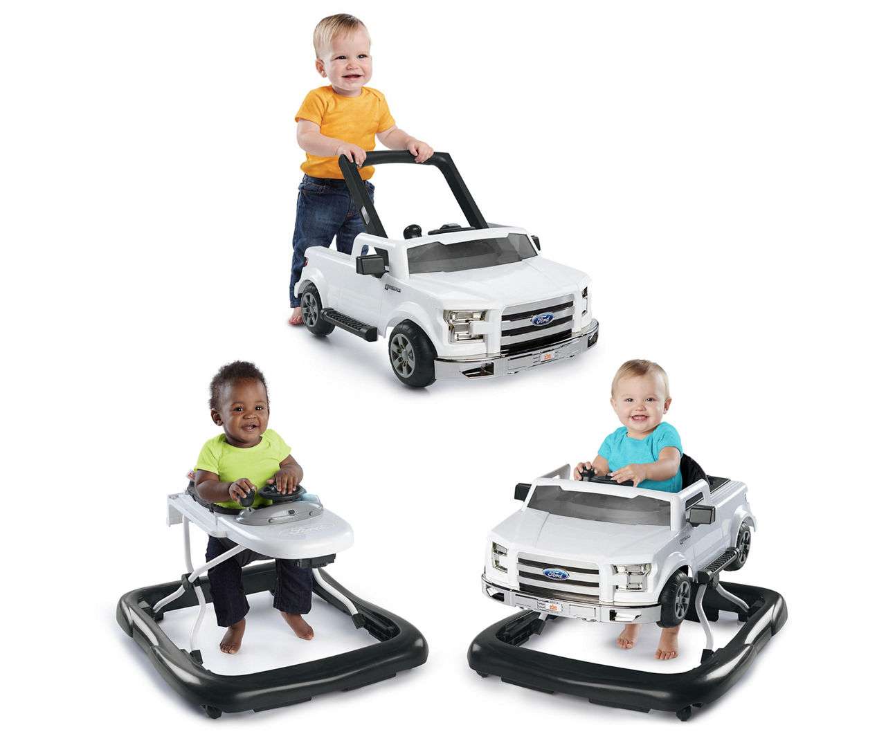 Bright Starts White Ford F 150 3 Ways To Play Baby Walker Big Lots