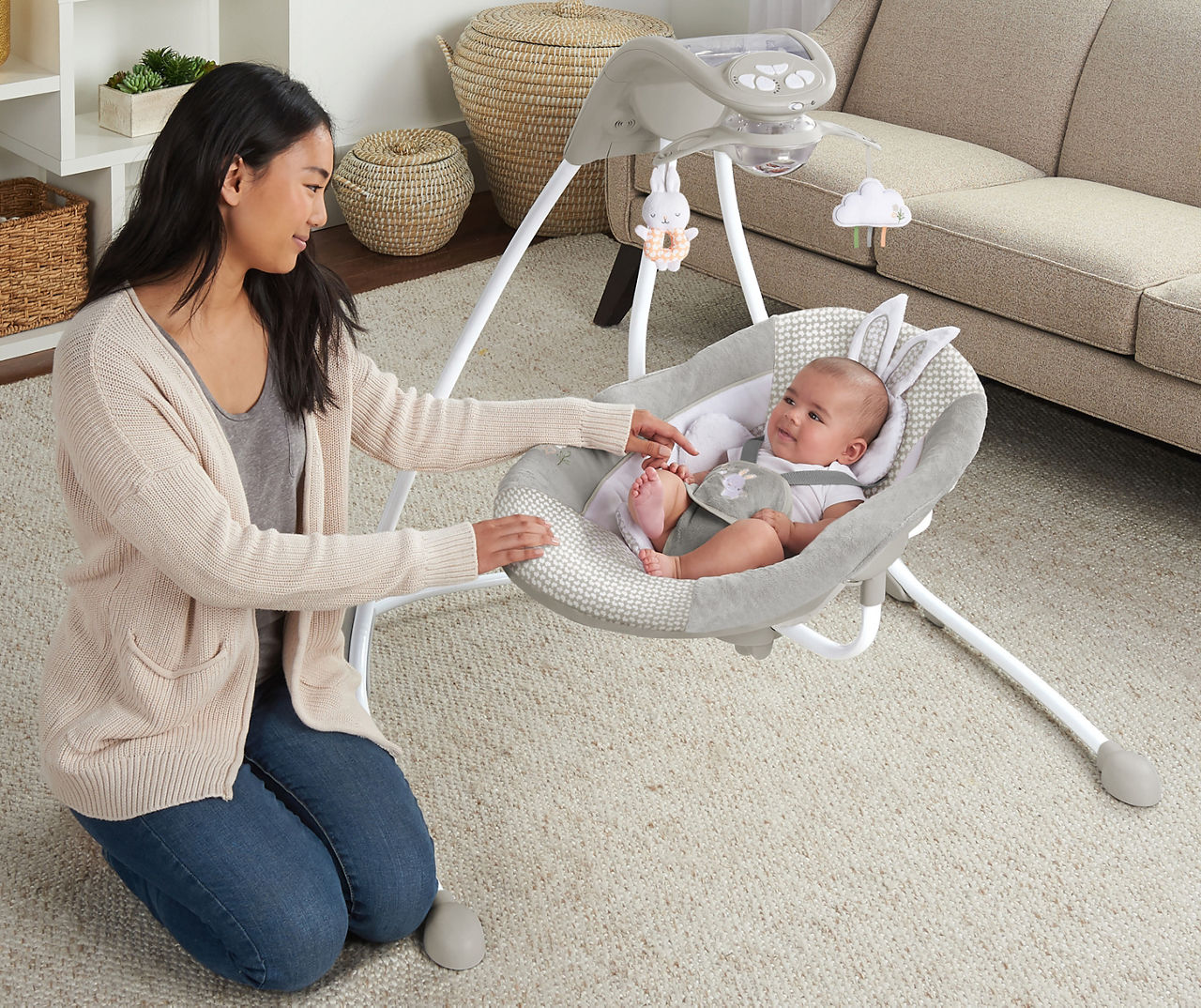 Ingenuity InLighten Twinkle Tails Baby Swing with Mobile Big Lots