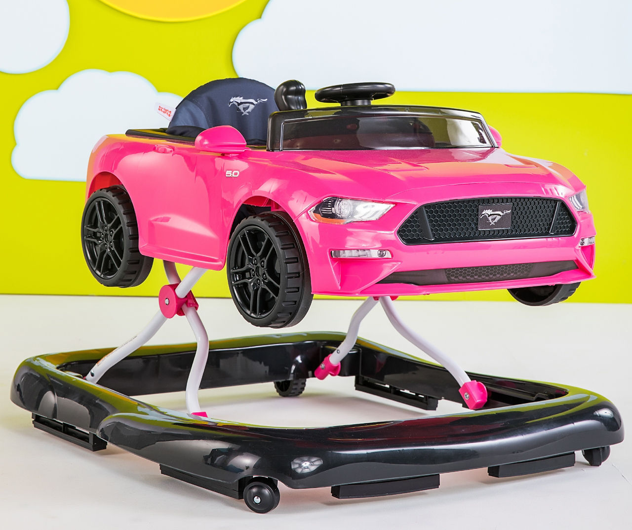 Pink mustang store baby walker