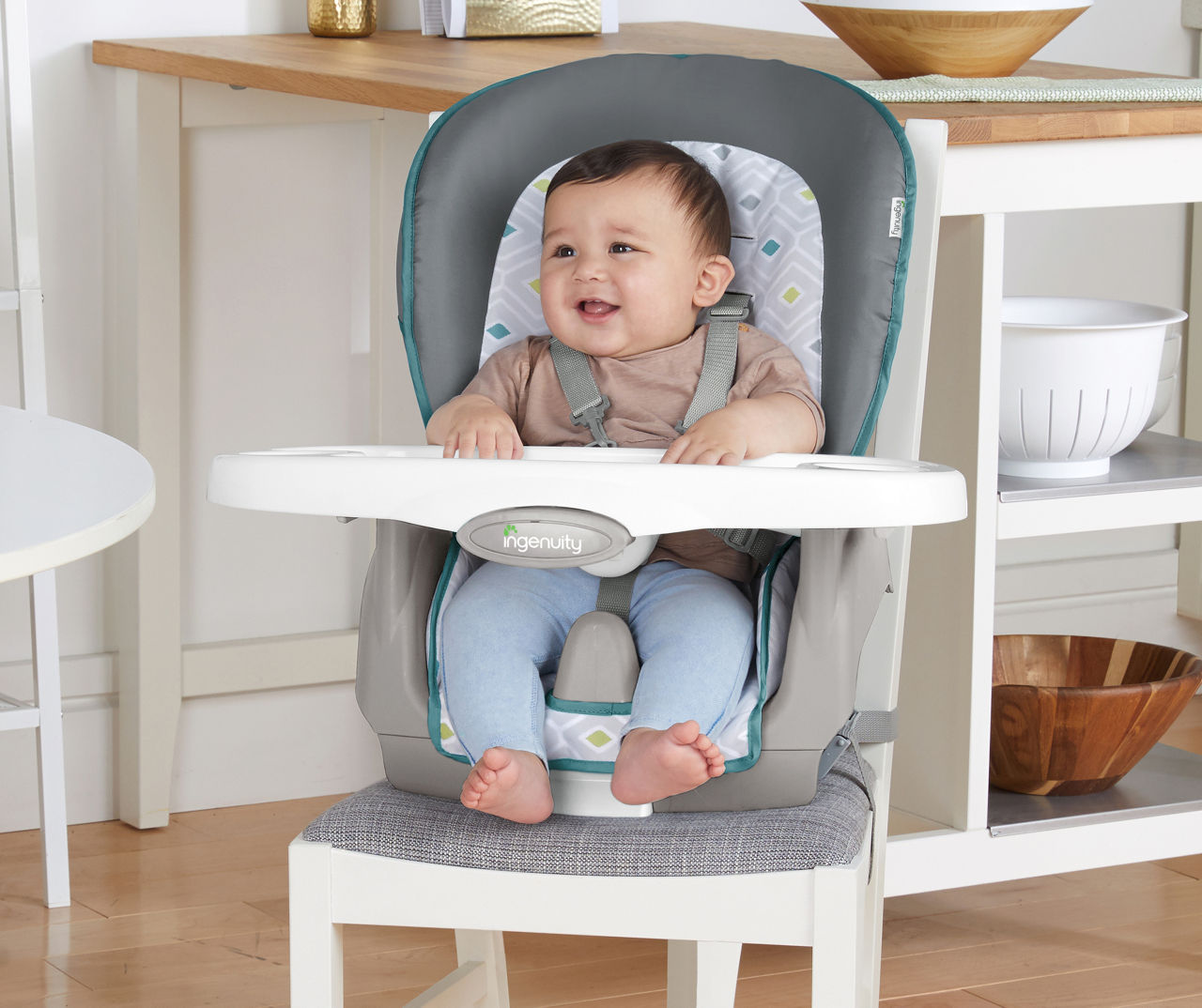 Ingenuity Trio 3-in-1 Convertible High Chair, Toddler Chair, Booster Seat -  Flora The Unicorn 