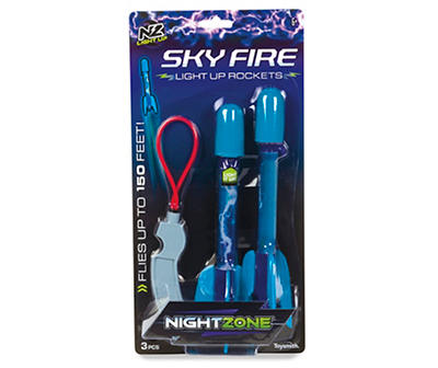 Nightzone Sky Fire 3-Piece Rocket & Launcher Set