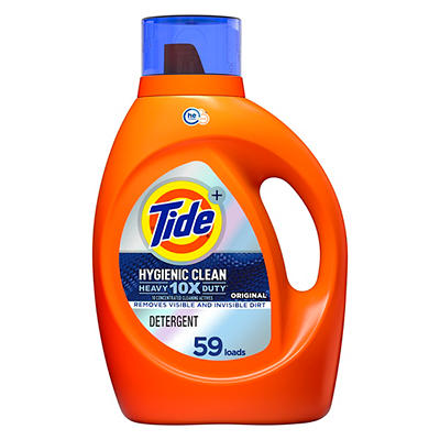 Tide Hygienic Clean Heavy 10x Duty Liquid Laundry Detergent, Original Scent, 92 fl oz., 59 loads, HE Compatible