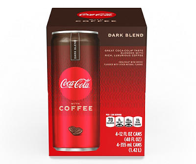 Coca-Cola Dark Blend Cola with Coffee 4 - 12 fl oz Cans