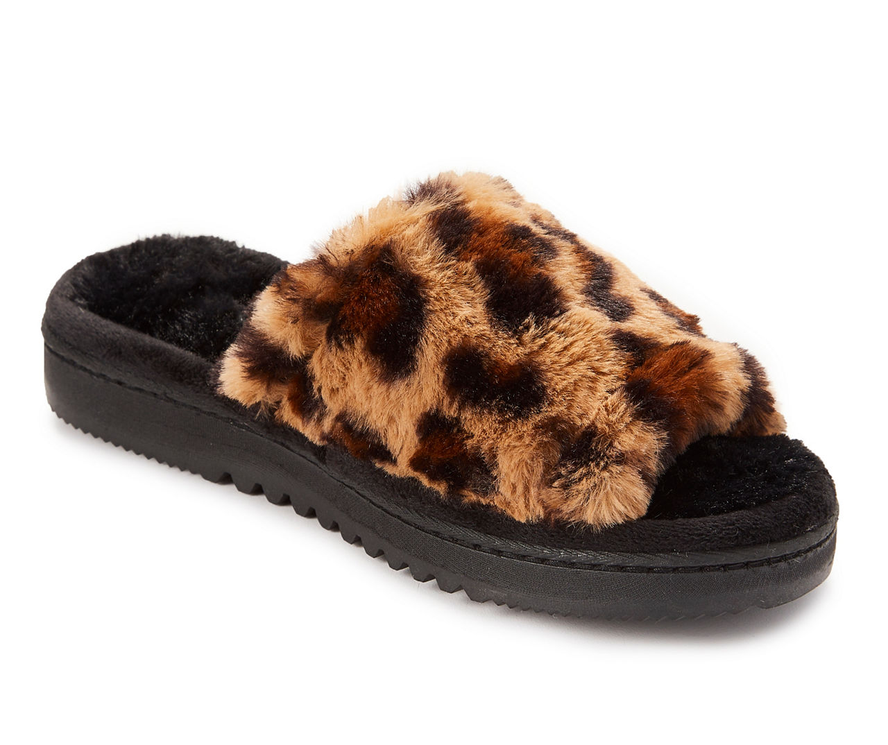 Women Fur Slippers Black