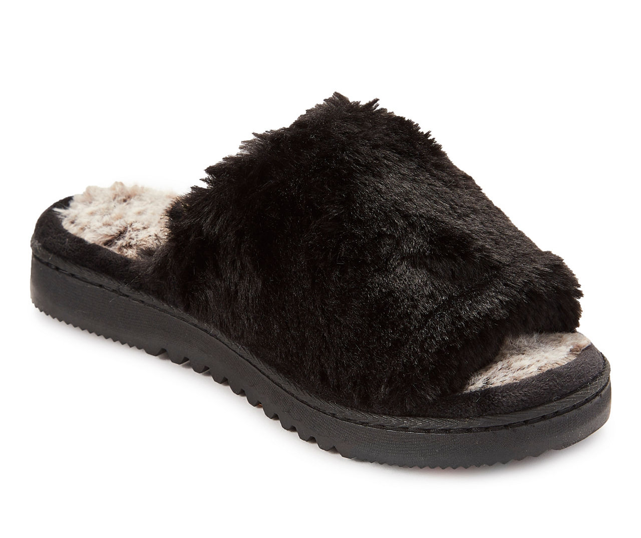 Women Fur Slippers Black