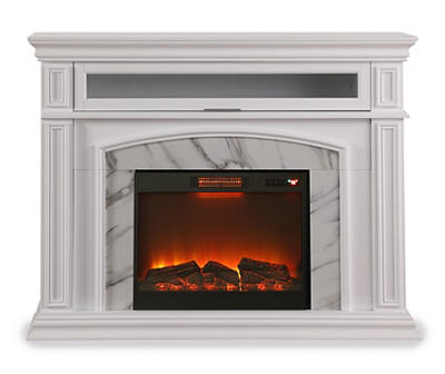 62" White Tile Grand Electric Fireplace