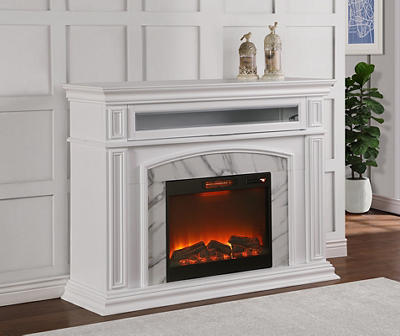 62" White Tile Grand Electric Fireplace