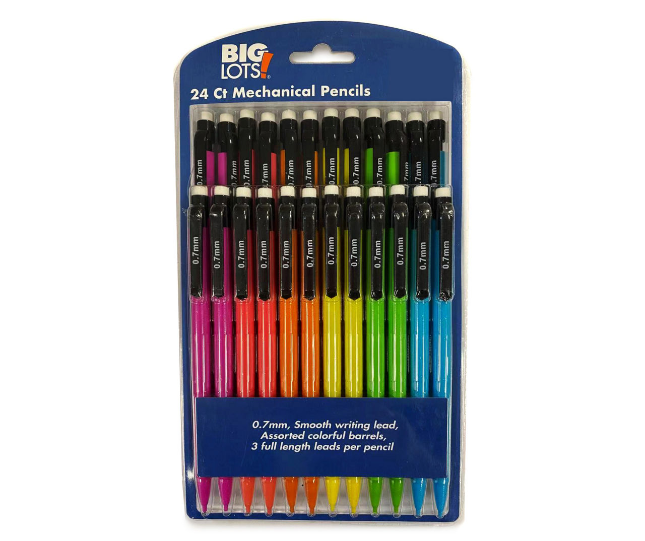 Big Lots Mechanical 0.7mm Lead Pencils with Comfort Grip, 24Pack Big