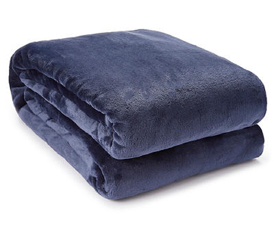 Navy Twin/Full Velvet Plush Blanket