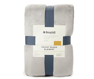 Gray Twin/Full Velvet Plush Blanket