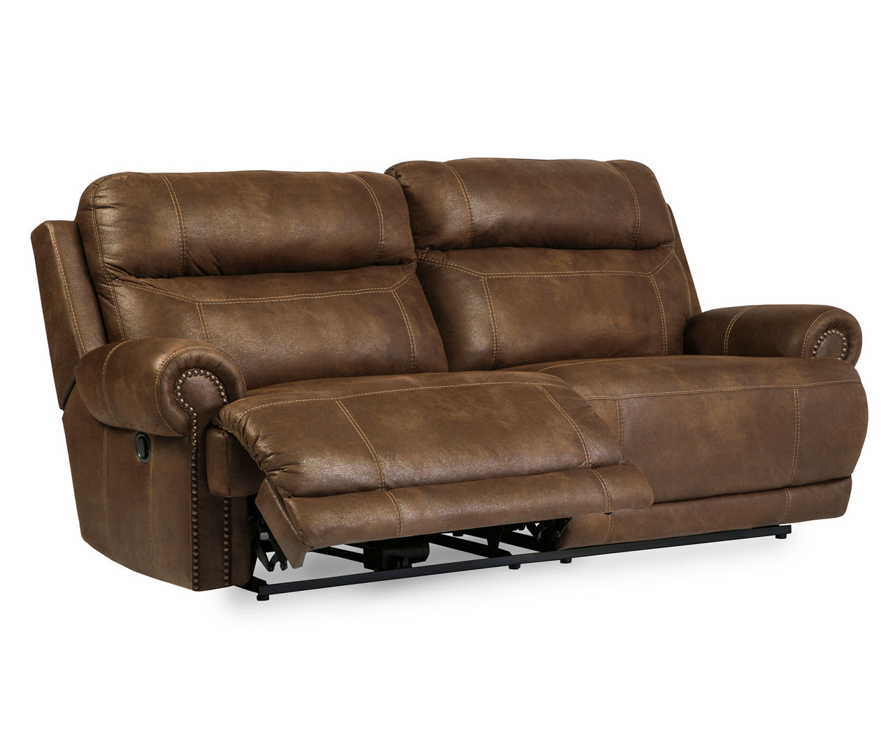 Austere brown reclining deals sofa