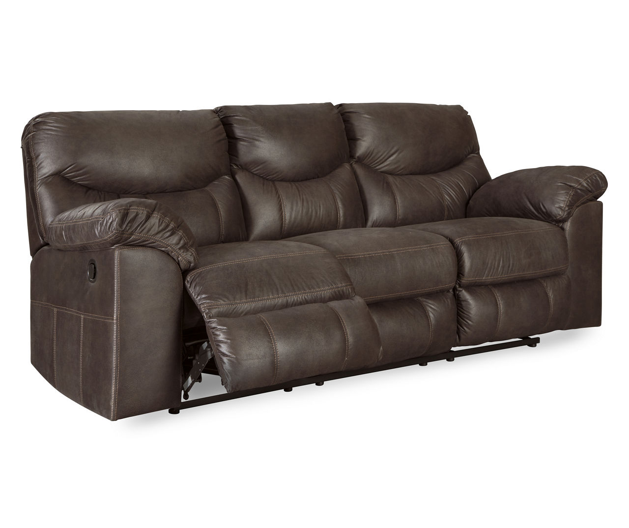 Boxberg Teak Faux Leather Reclining Sofa
