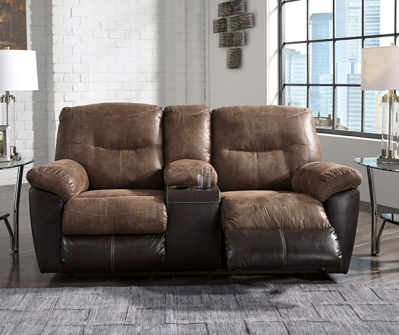 Big lots reclining online loveseat with console