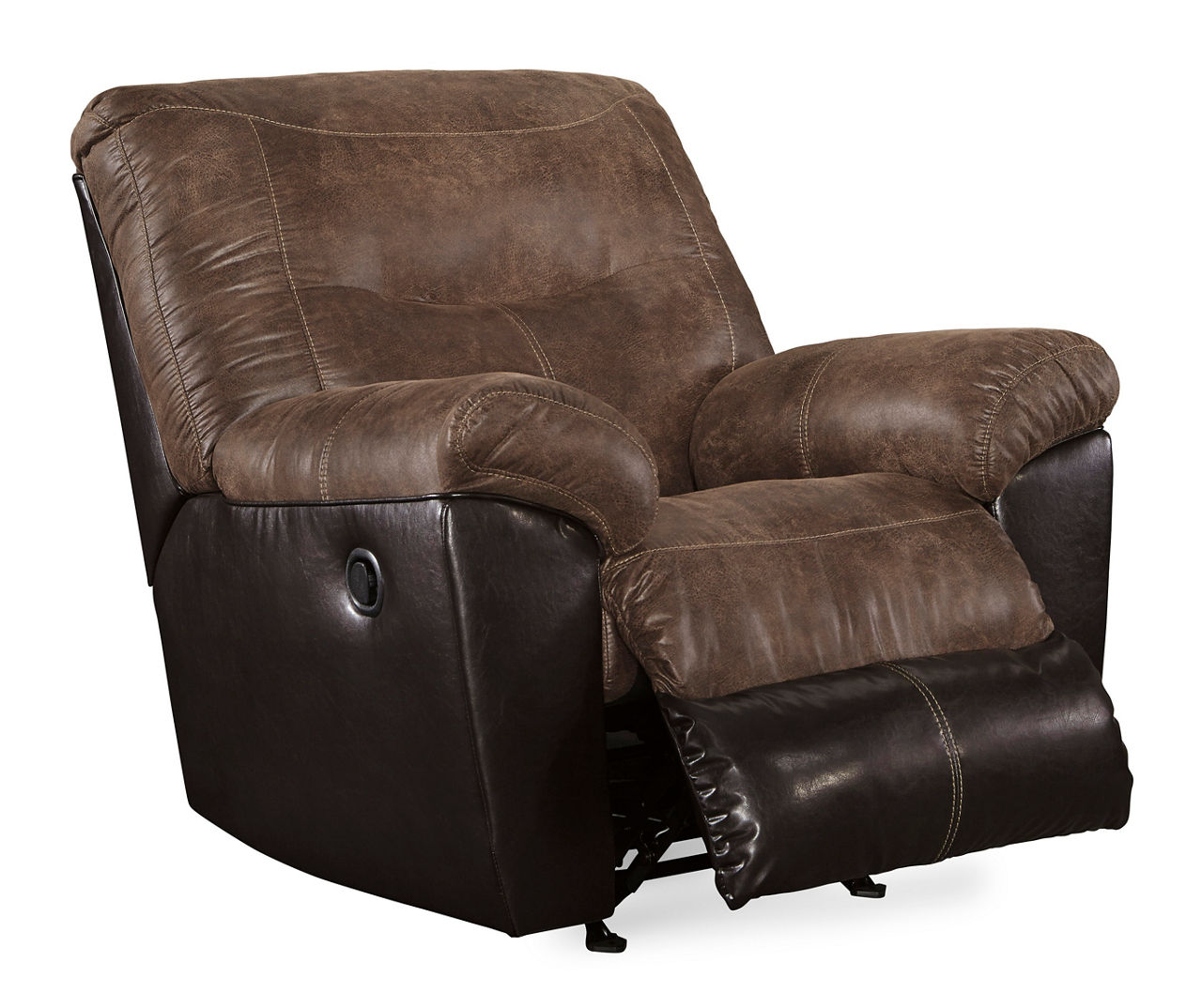 Follett Coffee Faux Leather Rocker Recliner