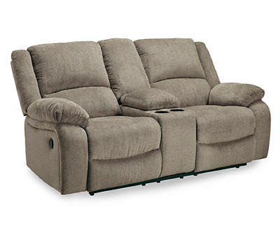 Draycoll Pewter Reclining Console Loveseat