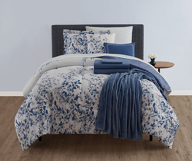 Real Living Real Living Blue Floral Comforter Set