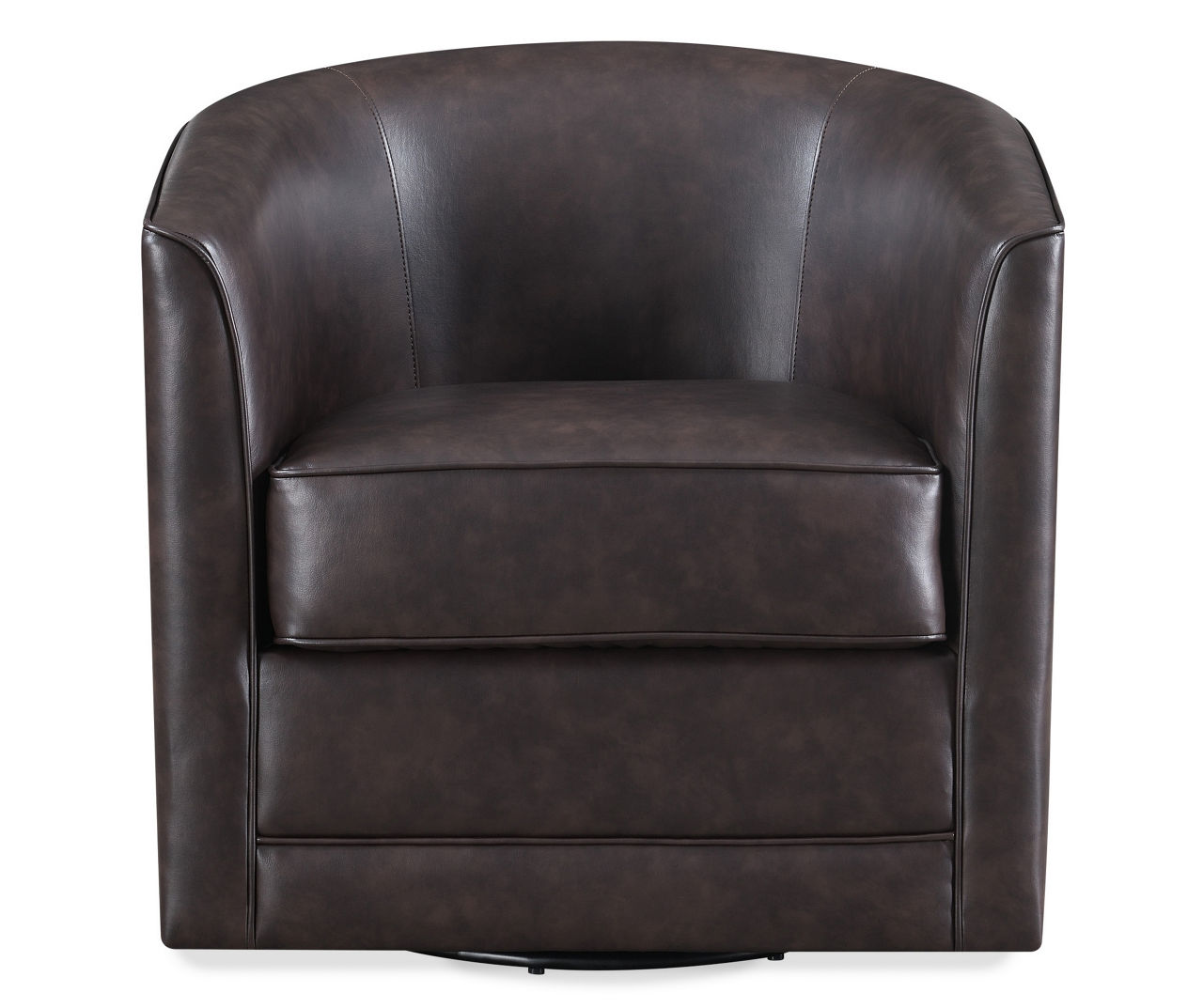 Hammond Chocolate Brown Faux Leather Swivel Accent Chair