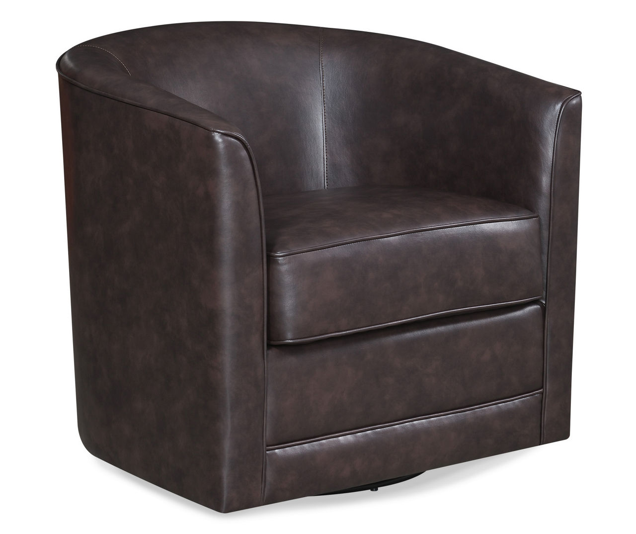 Willow River Hammond Chocolate Brown Faux Leather Swivel Accent Chair