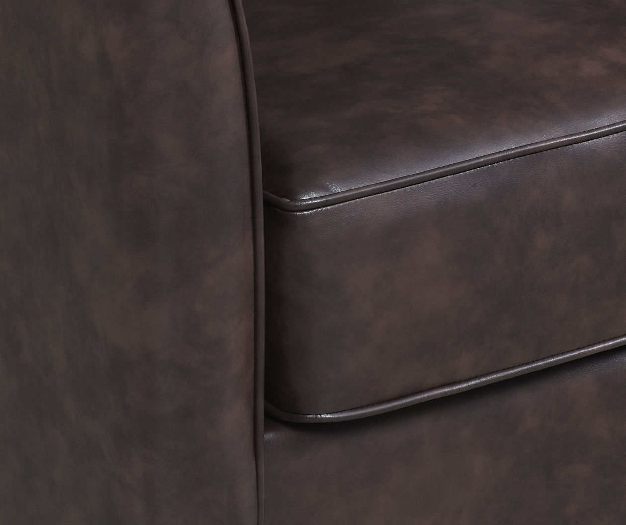 Willow River Hammond Chocolate Brown Faux Leather Swivel Accent Chair