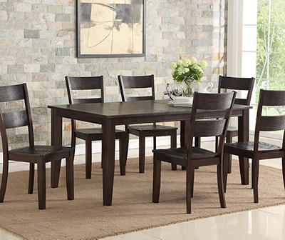 Willow River Quincy Dark Brown Dining Chair Pair with Solid Wood Seats And Ladder Back, Set of Two
