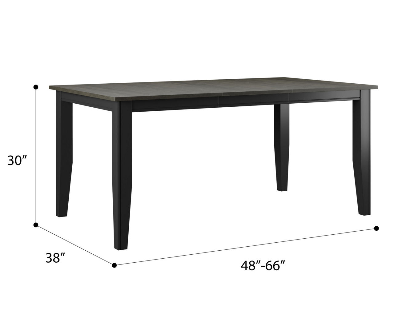 Willow River Quincy Charcoal Removable Leaf Dining Table | Big Lots