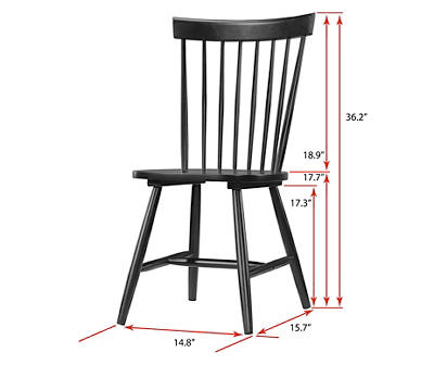 Willow River Springfield Black Dining Chair Pair with A Curved Slat Back, Set of Two