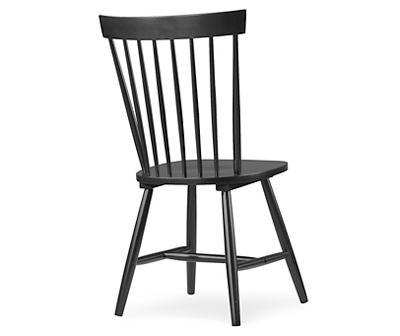 Willow River Springfield Black Dining Chair Pair with A Curved Slat Back, Set of Two