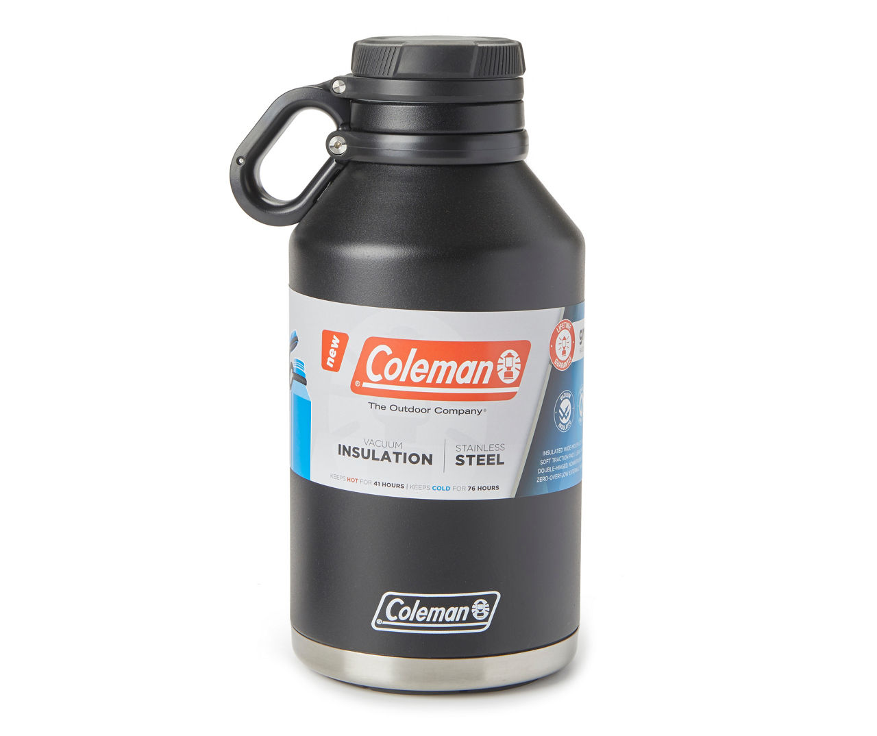 Coleman Black Vacuum Insulated Stainless Steel Growler, 64 Oz.