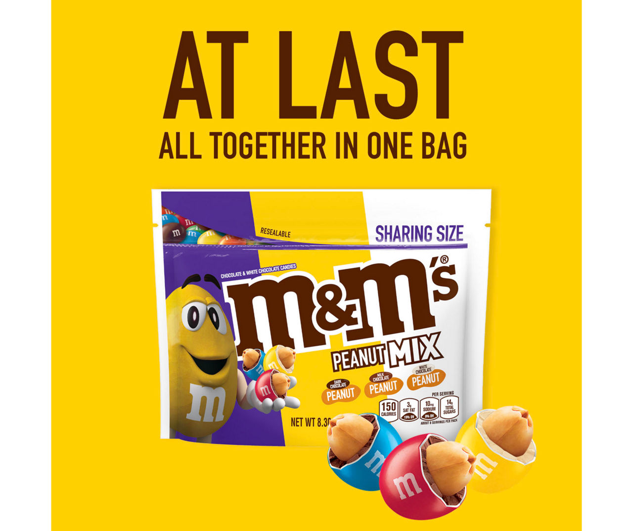 M&M'S Chocolate Candies Peanut Mix Sharing Bag 185 g