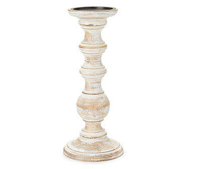 Whitewash Pillar Candle Holder, (12