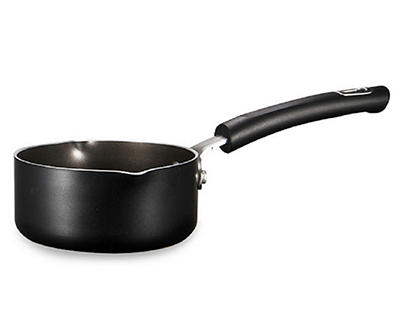 Real Living Black Non-Stick 1-Quart Rivet Handle Saucepan