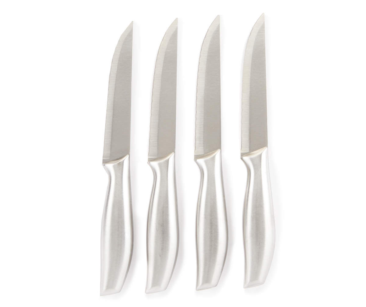 4 Steak Knife Set Serrated Edge 7.5 Stainless Steel Knives Cutlery Utensil