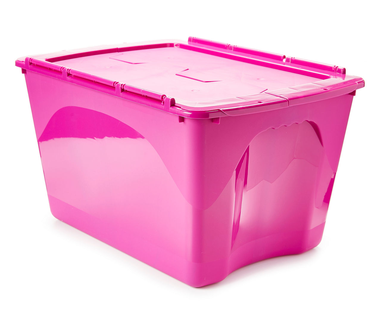 Fuchsia 12-Gallon Storage Tote with Flip-Top Lid