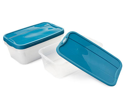 Life Story 5.5-Quart Storage Tote with Teal Lid, 6-Pack