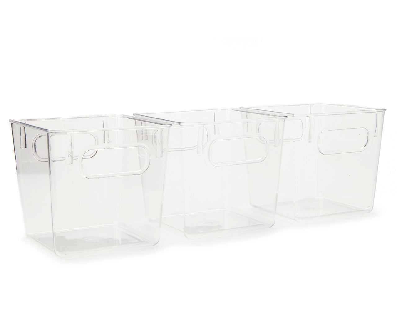 CLEAR PLASTIC STACKING BINS 3 PACK