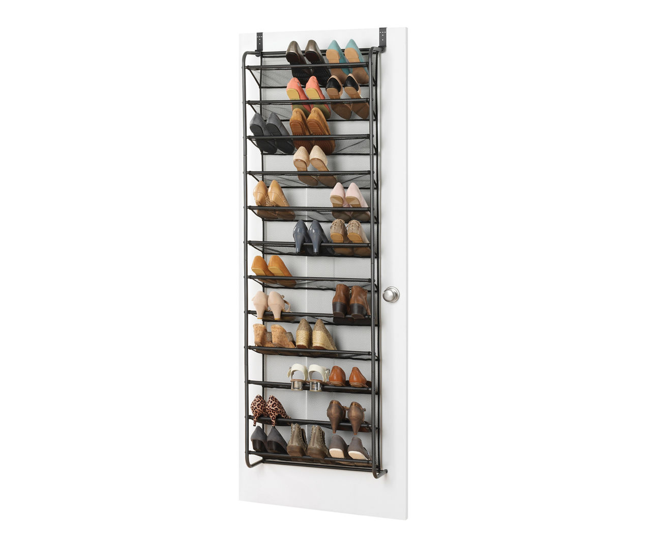 Real Living Gray 12-Tier Over-The-Door Shoe Rack