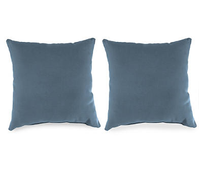 Denim Blue Outdoor Throw Pillows, 2-Pack