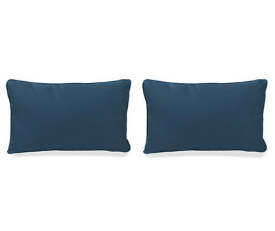 Indigo Blue Outdoor Lumbar Throw Pillows, 2-Pack