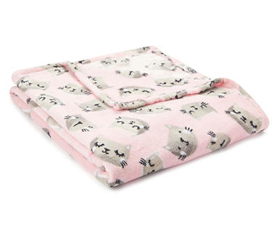 Pink Cats Fleece Throw, (50" x 60")