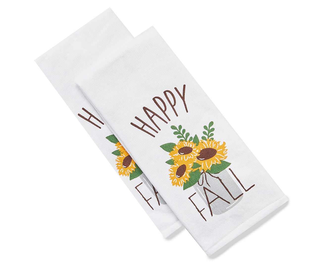 Cheerful Sunflowers Cotton Kitchen Towels Set Of 3