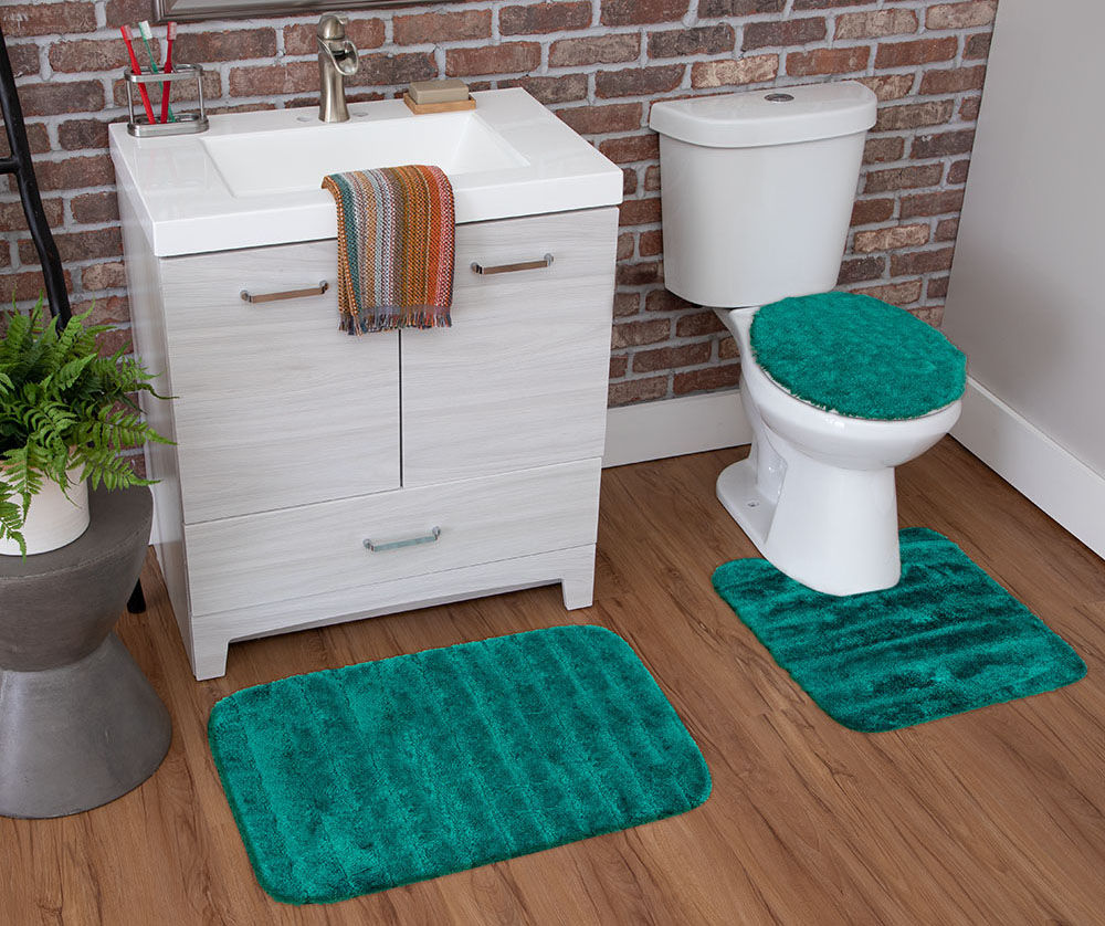 3pcs Bathroom Rugs Set Small Bathmats Bath Carpet Long Indoor