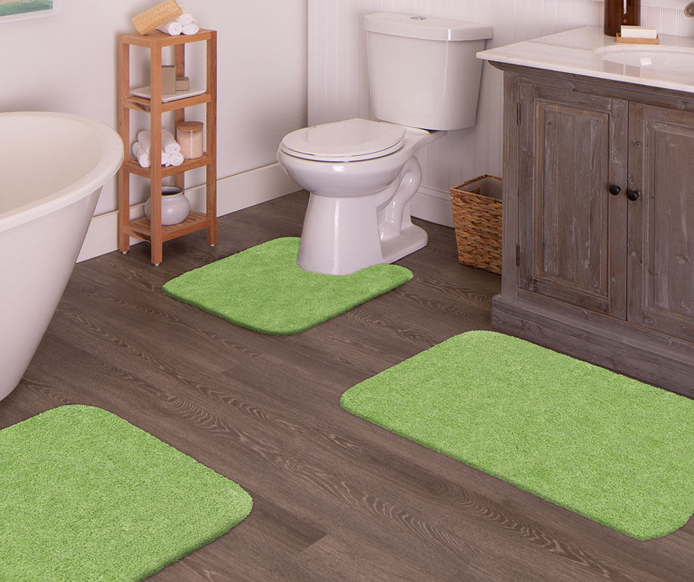 green toilet rug