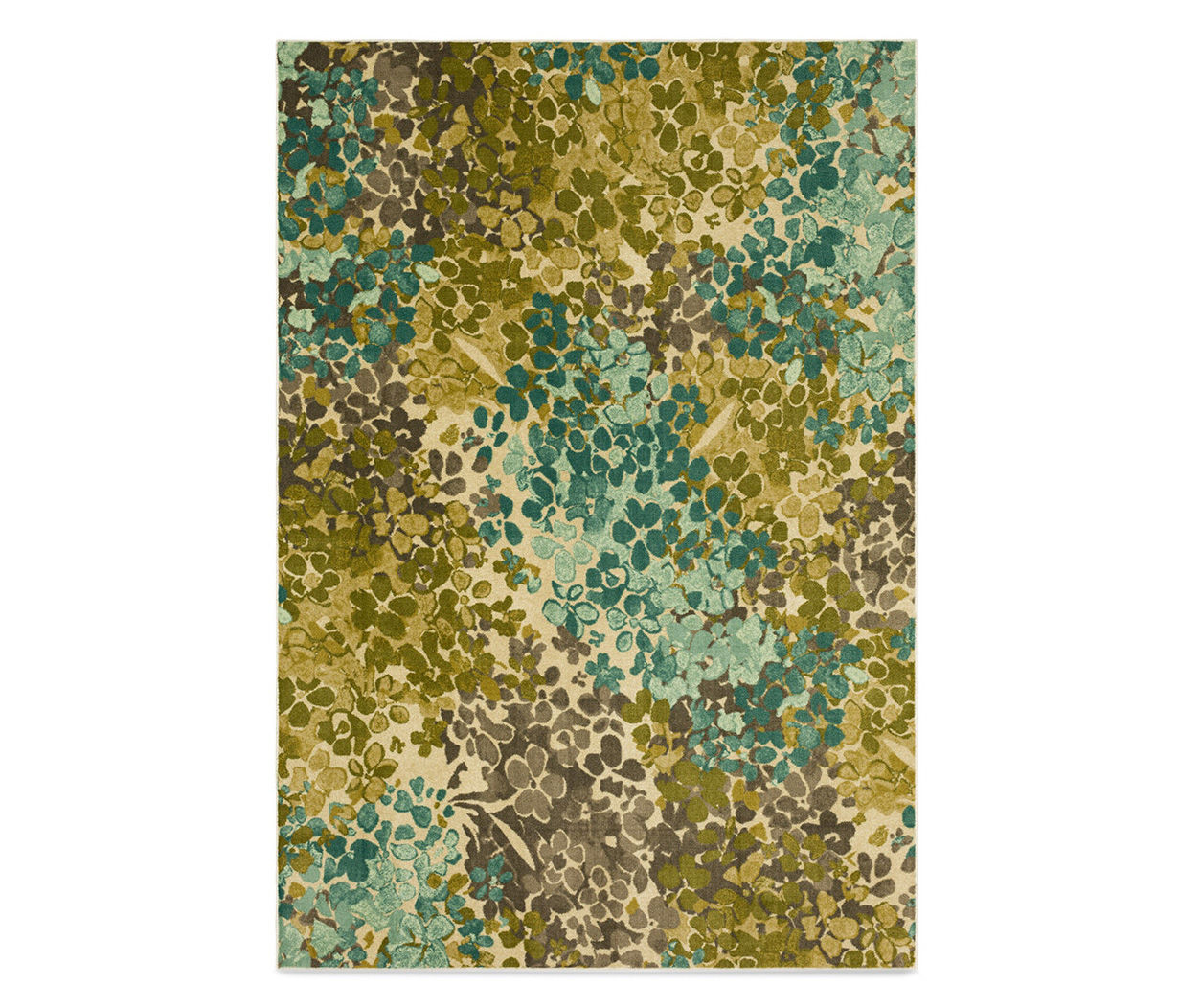 Radiance Aqua Floral Area Rug, (5' x 7')