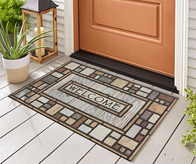 Estate "Welcome" Squares Outdoor Doormat, (35" x 23")