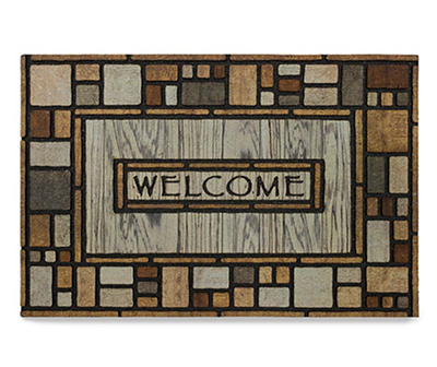 Estate "Welcome" Squares Outdoor Doormat, (35" x 23")