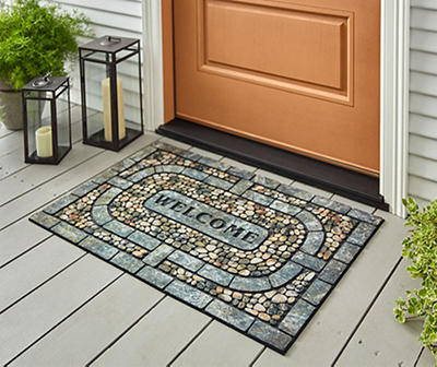 Estate "Welcome" Stone Outdoor Doormat, (35" x 23")