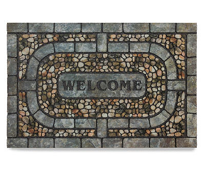 Estate "Welcome" Stone Outdoor Doormat, (35" x 23")