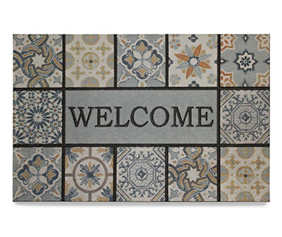 Estate "Welcome" Medallion Outdoor Doormat, (35" x 23")